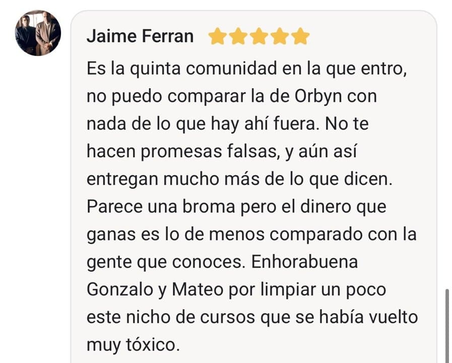Reseña de cinco estrellas de Jaime